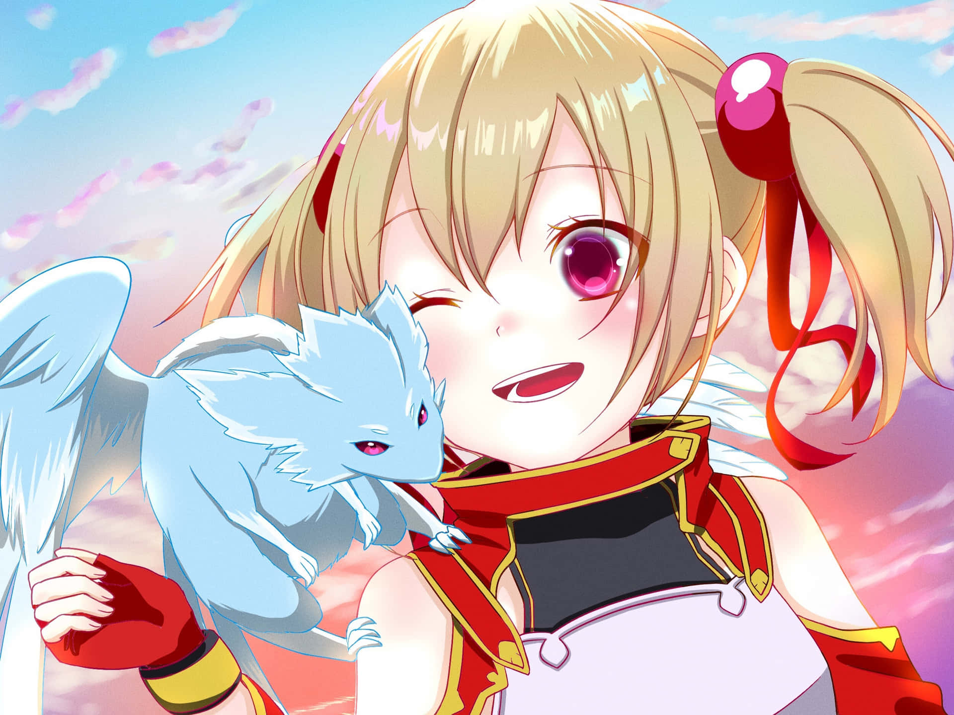 Sword Art Online Silica with her Dragon Pina Wallpaper