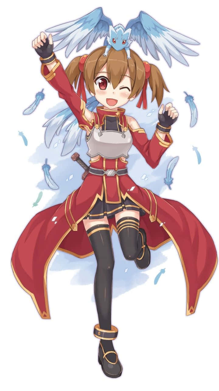 Download Sword Art Online Silica with her Dragon Pina Wallpaper |  Wallpapers.com
