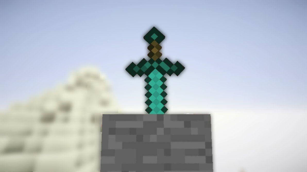 Sword Buried In A Post Cool Minecraft Wallpaper