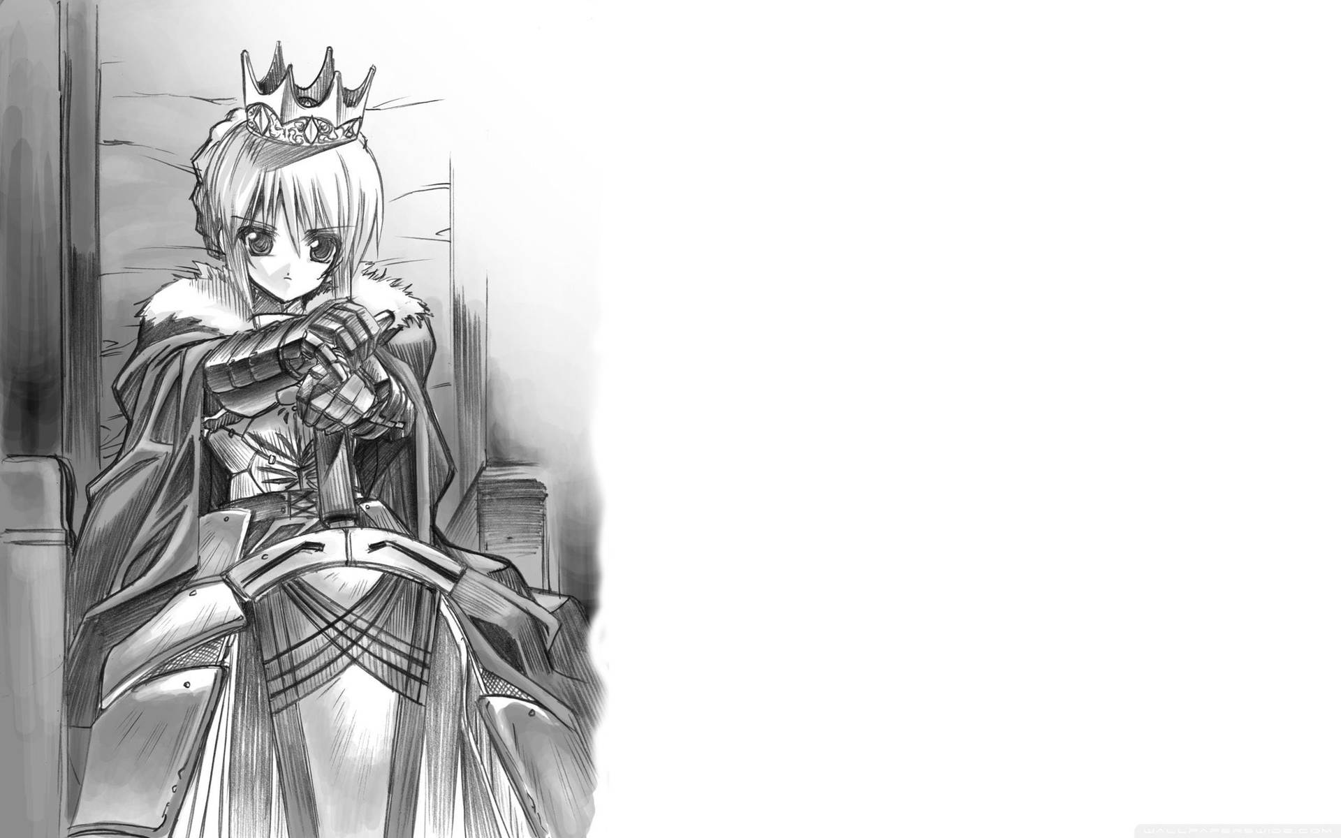 Download Sword Princess Anime Drawing Wallpaper | Wallpapers.com