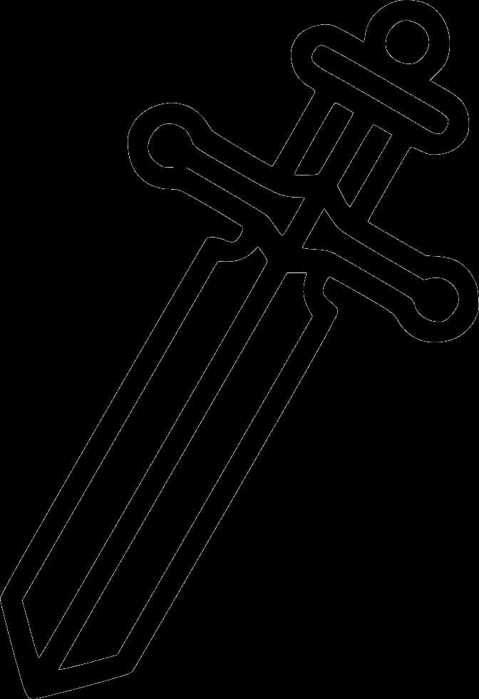 Sword Silhouette Outline PNG