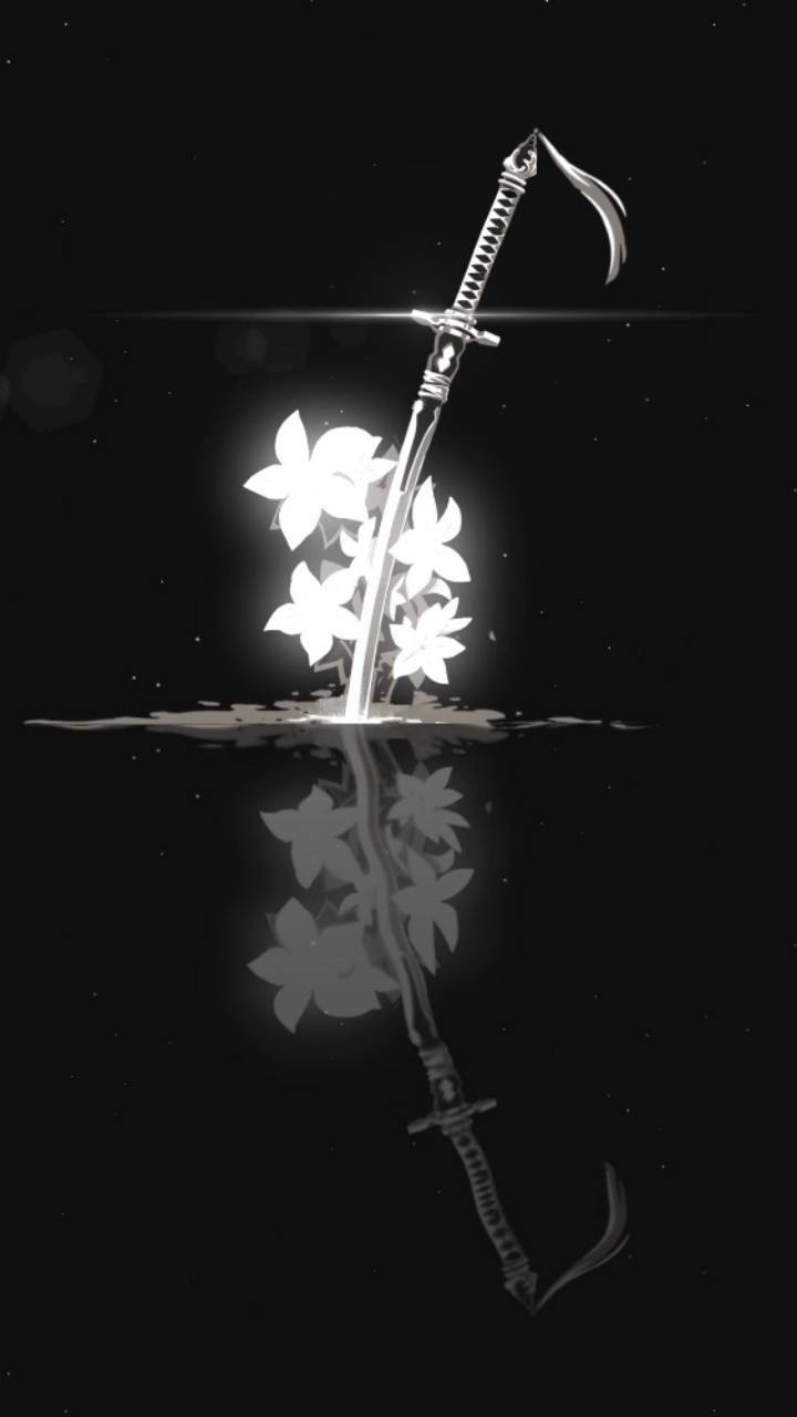 Sword With Flowers Wallpaper