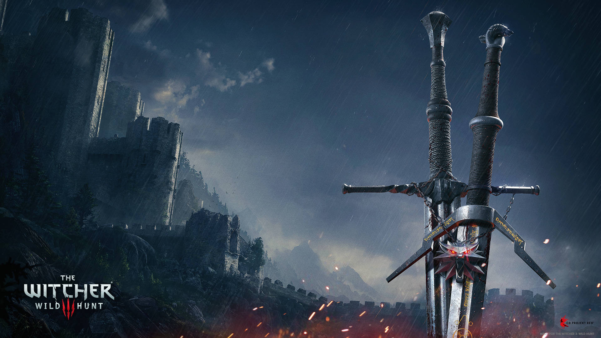 Two Valuable Witcher Swords, Medallion Included Wallpaper