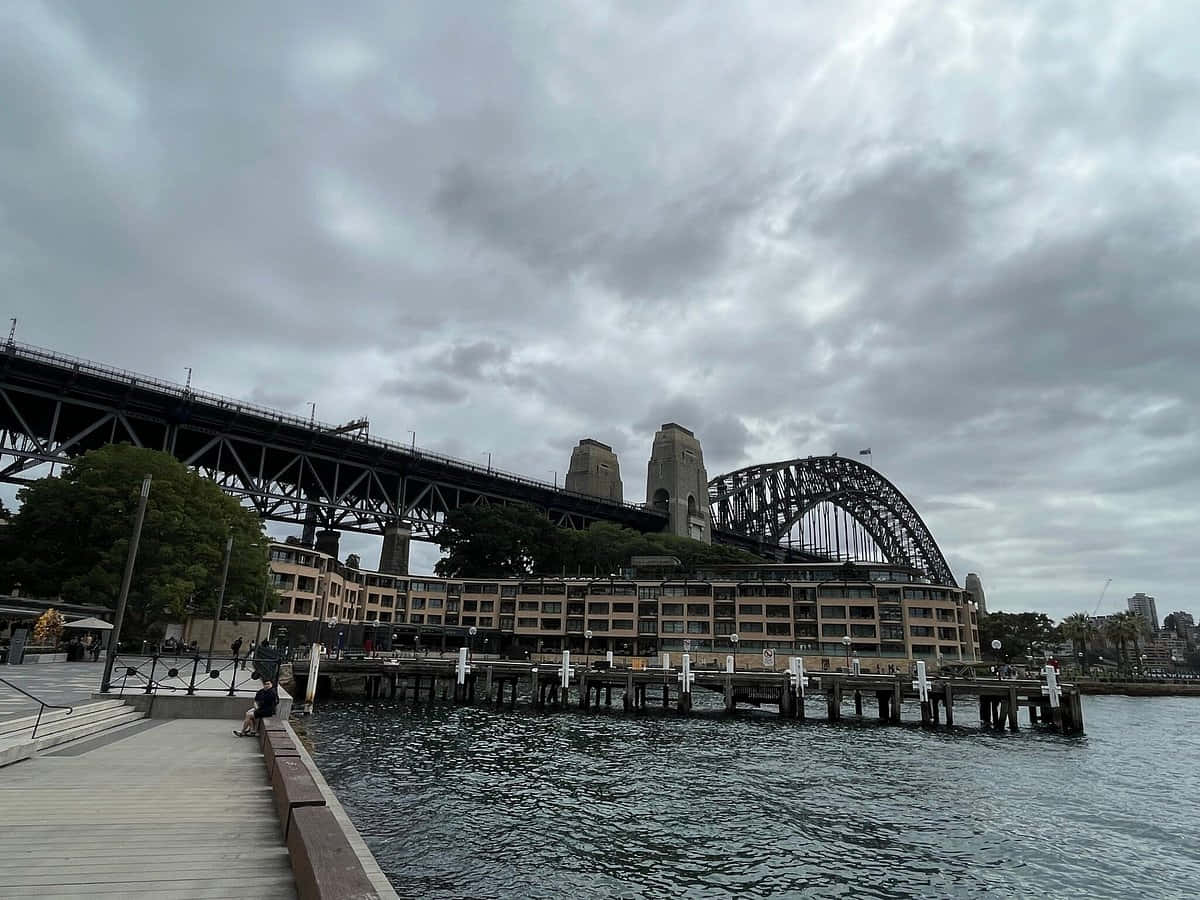 Sydney Harbour Bridge Cloudy Day Wallpaper