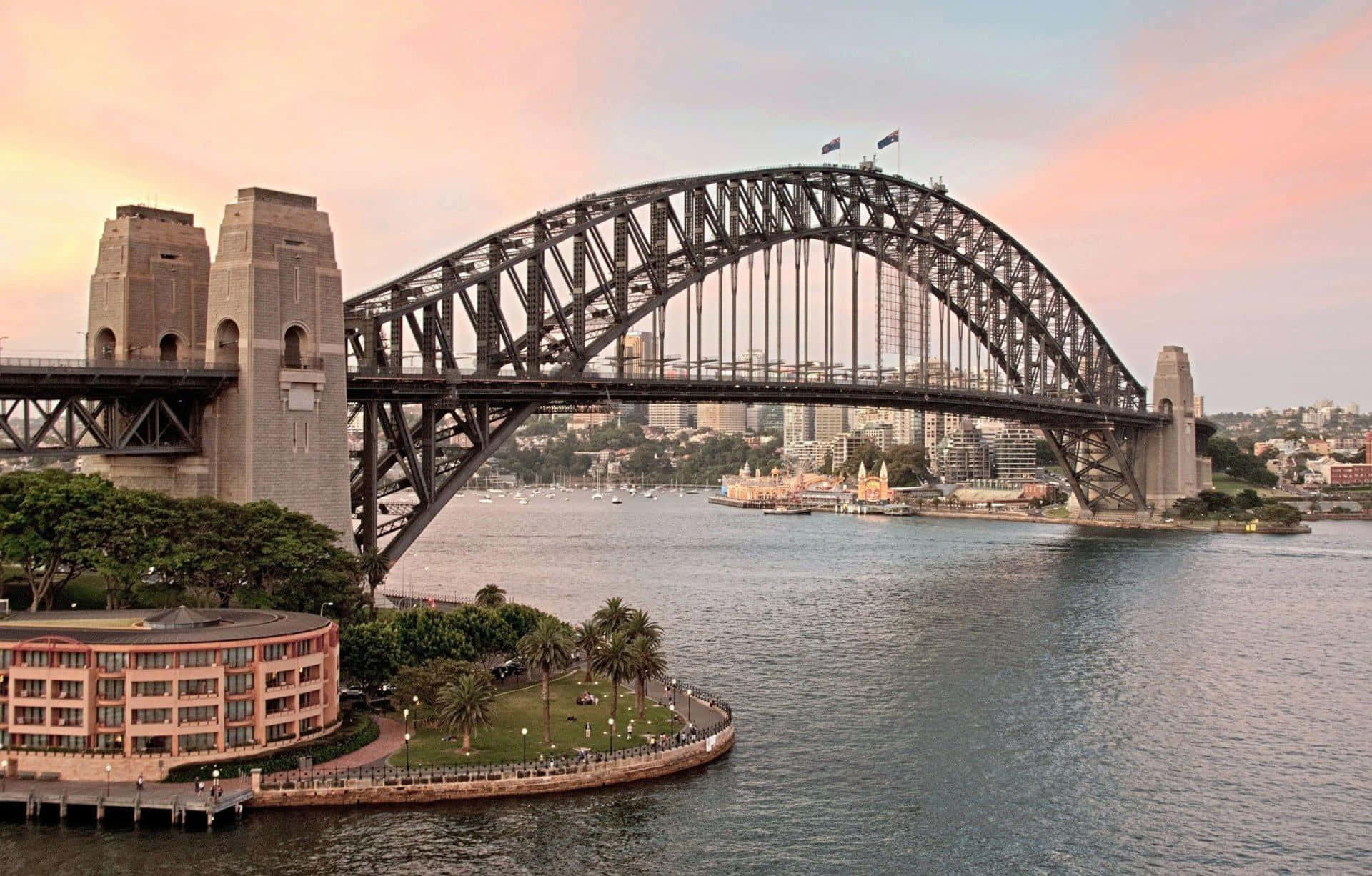 Sydney Harbour Bridge Dusk View.jpg Wallpaper