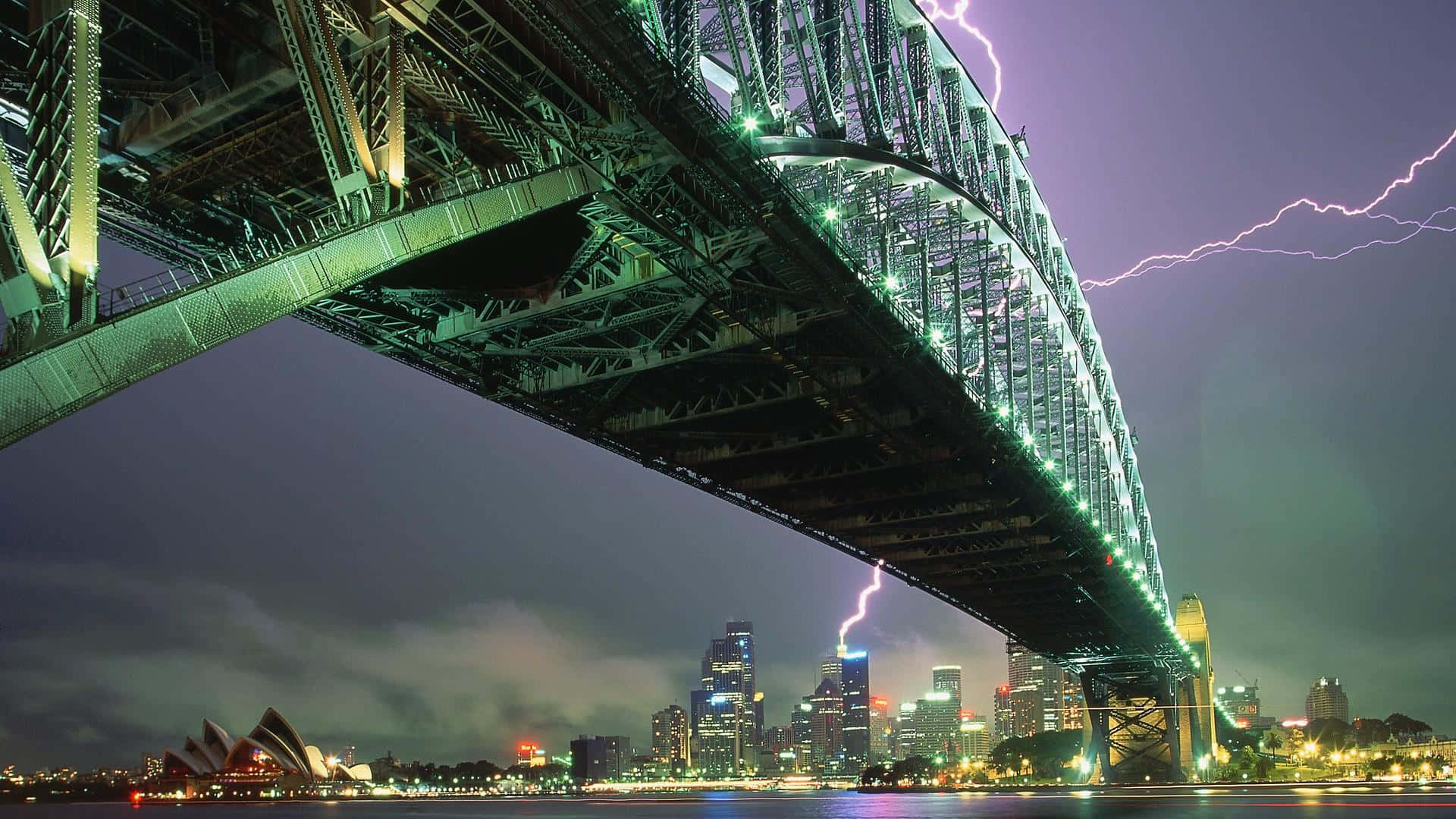 Sydney Harbour Bridge Lightning Strike Wallpaper