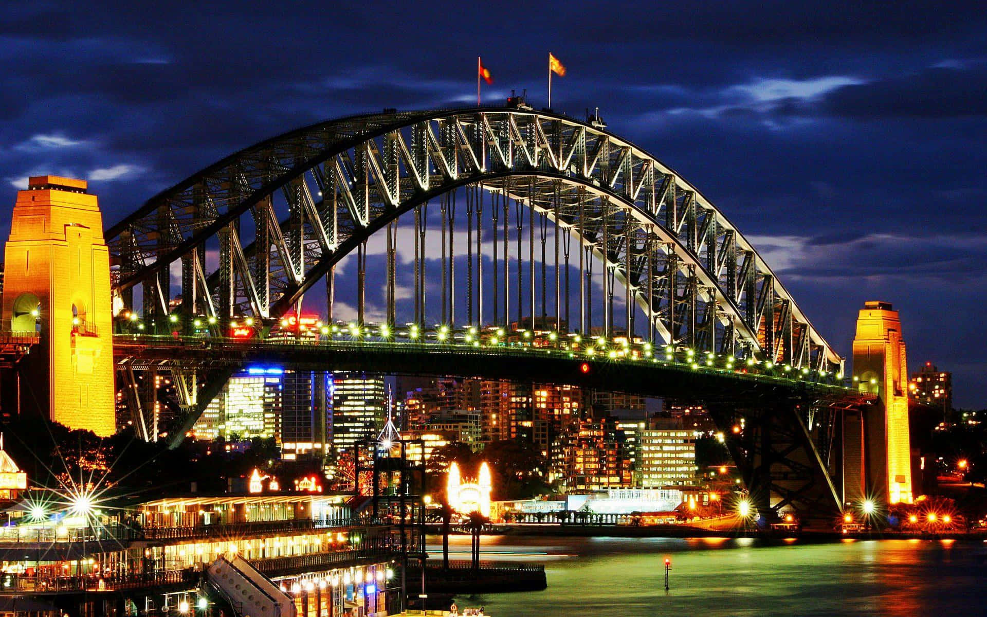 Sydney Harbour Bridge Night Lights.jpg Wallpaper