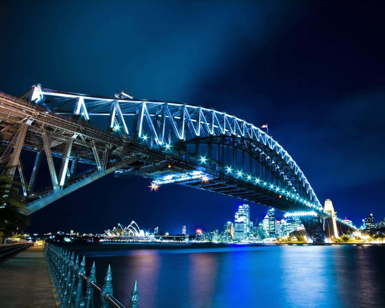 Sydney Harbour Bridge Night Lights Wallpaper