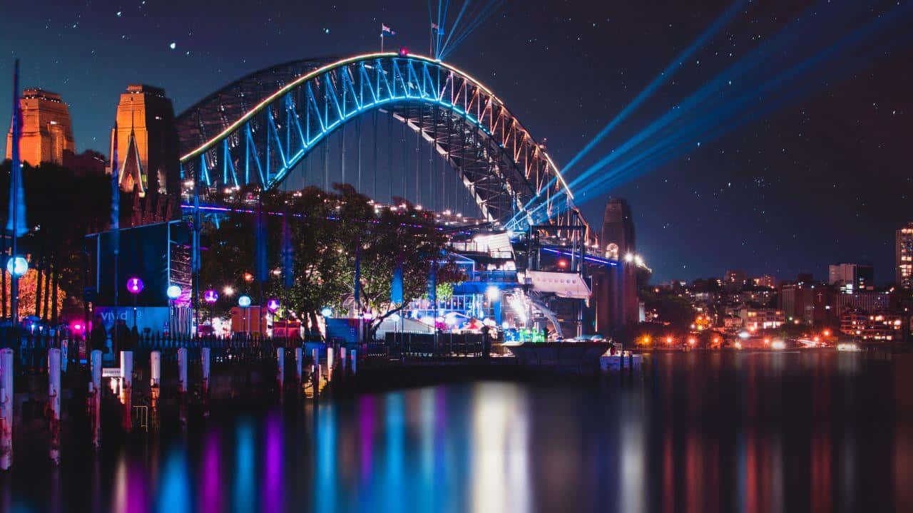 Sydney Harbour Bridge Night Lights Wallpaper