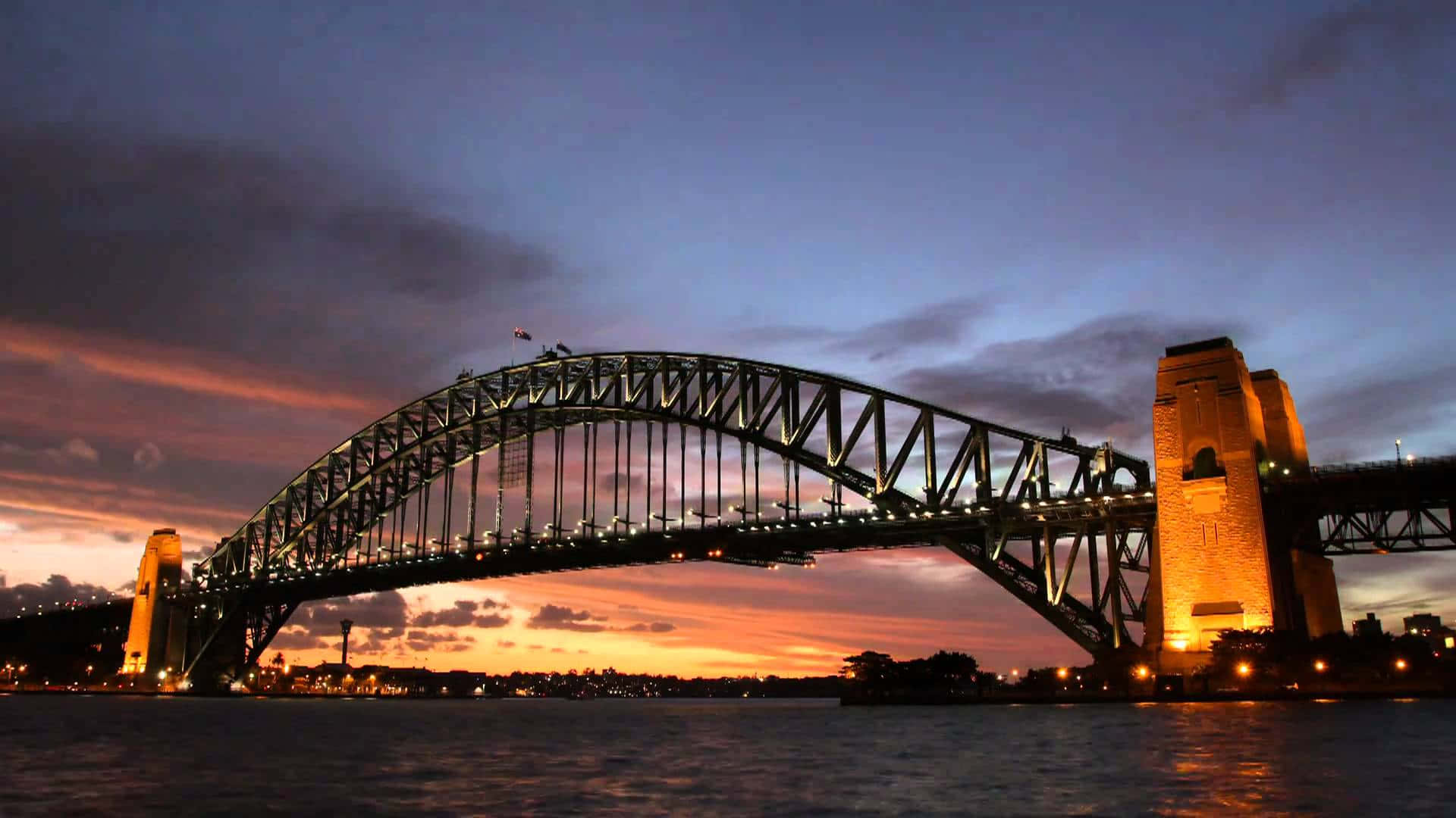 Sydney Harbour Bridge Sunset Silhouette Wallpaper