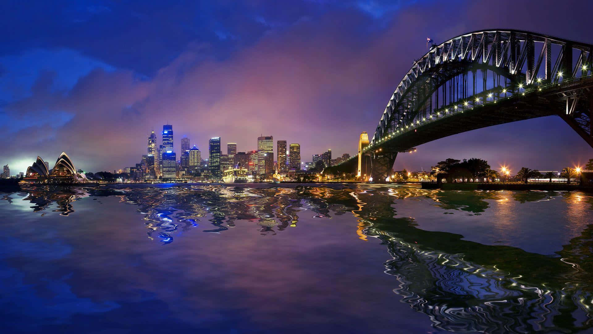 Sydney Harbour Bridge Twilight Panorama Wallpaper