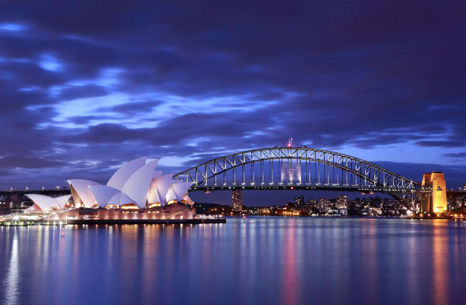 Sydney Harbour Bridgeand Opera Houseat Twilight.jpg Wallpaper