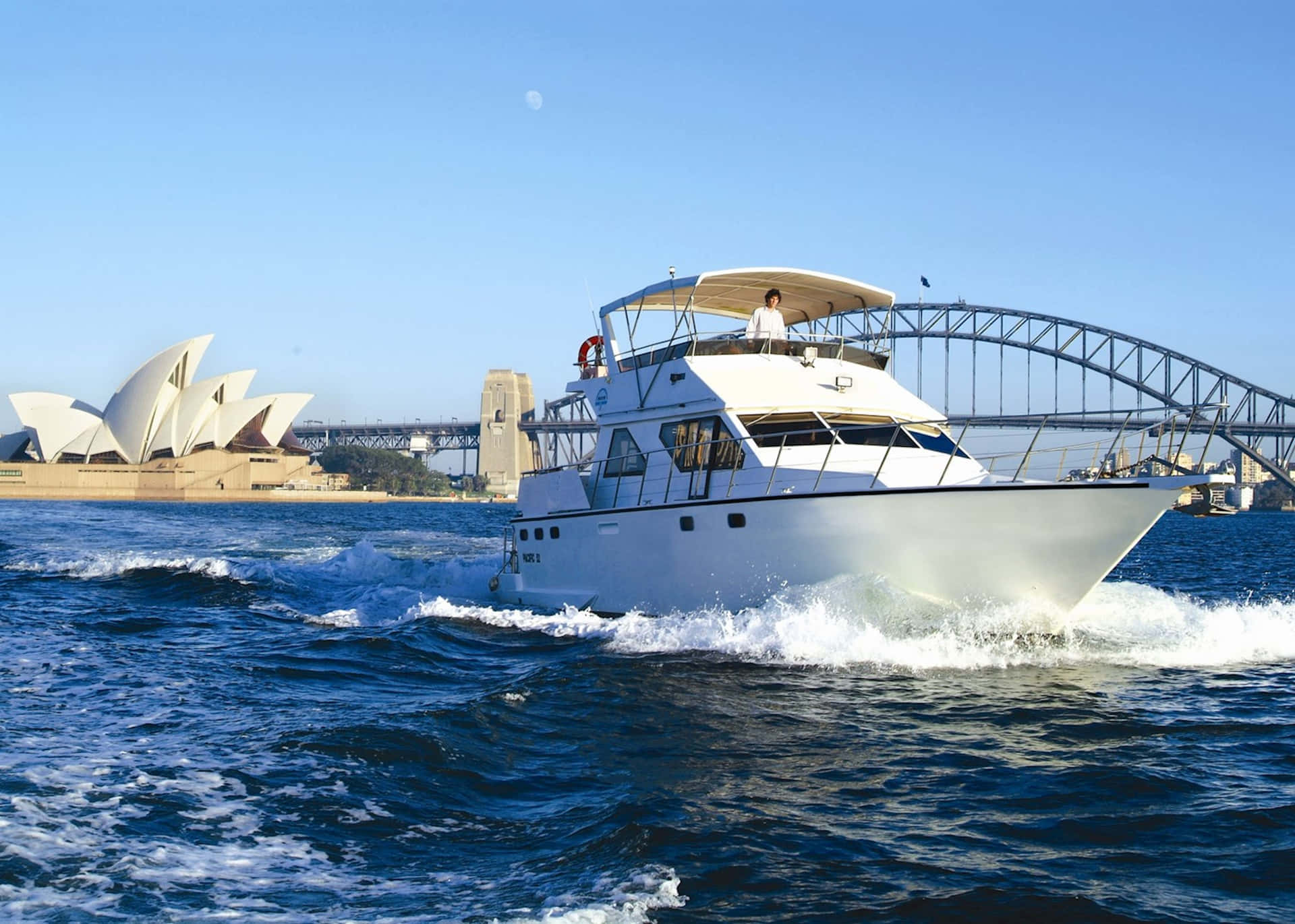 Sydney Harbour Cruise Luxury Yacht Opera House Bridge View Wallpaper