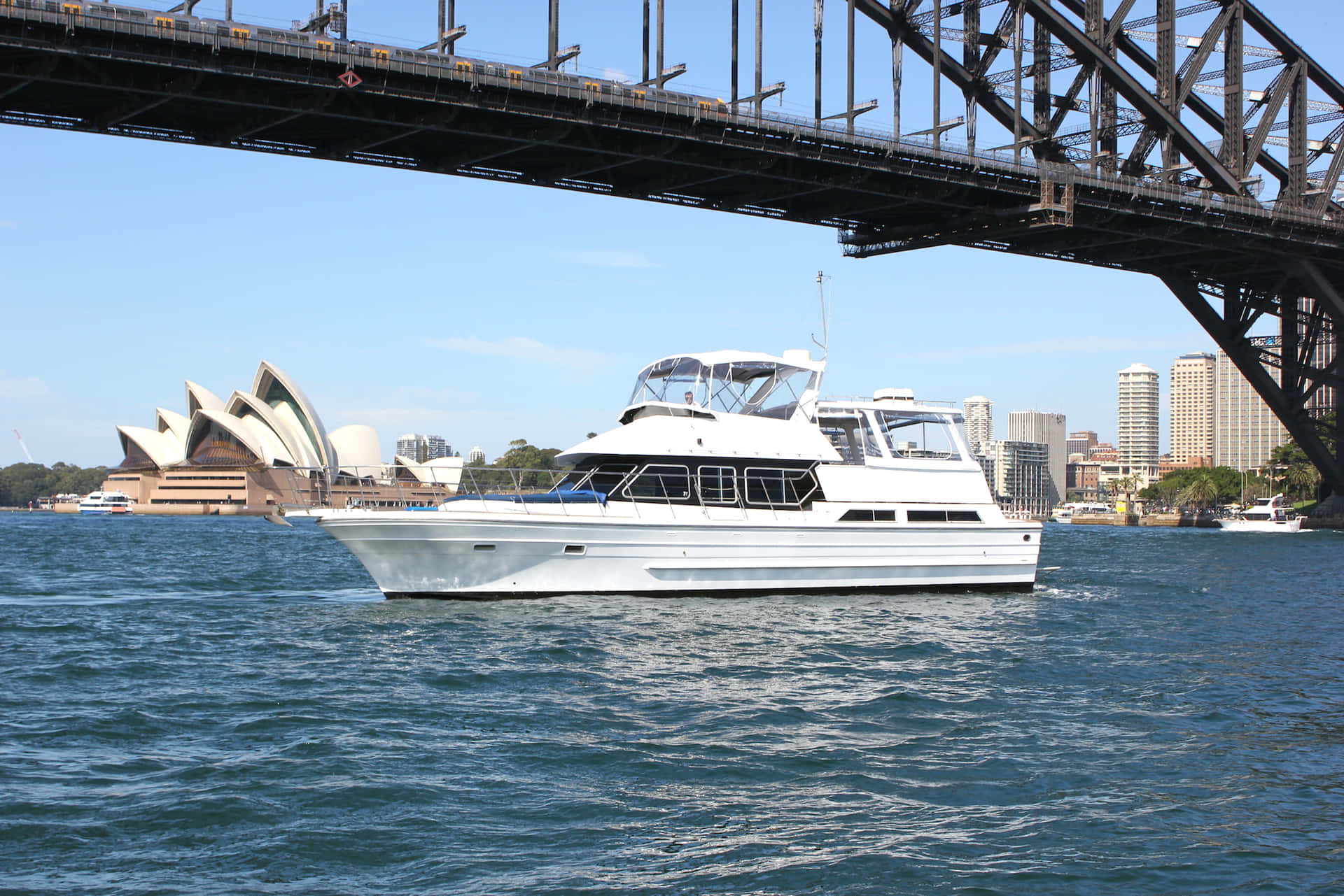 Sydney Harbour Cruise Luxury Yacht Opera House View Wallpaper