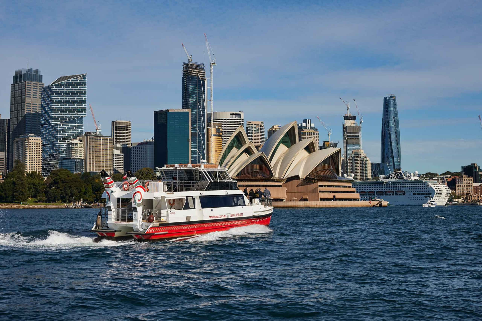 Sydney Harbour Cruisewith Opera House View Wallpaper