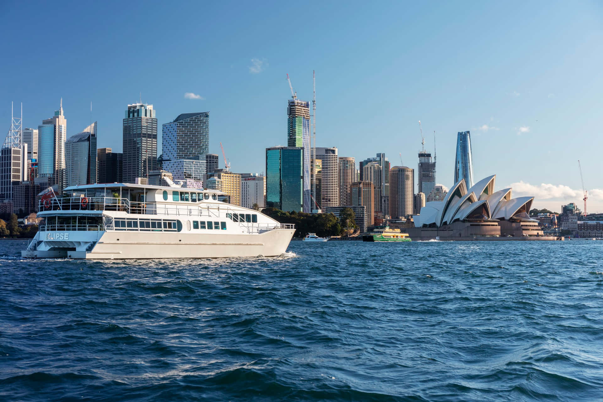 Sydney Harbour Cruisewith Opera House View Wallpaper