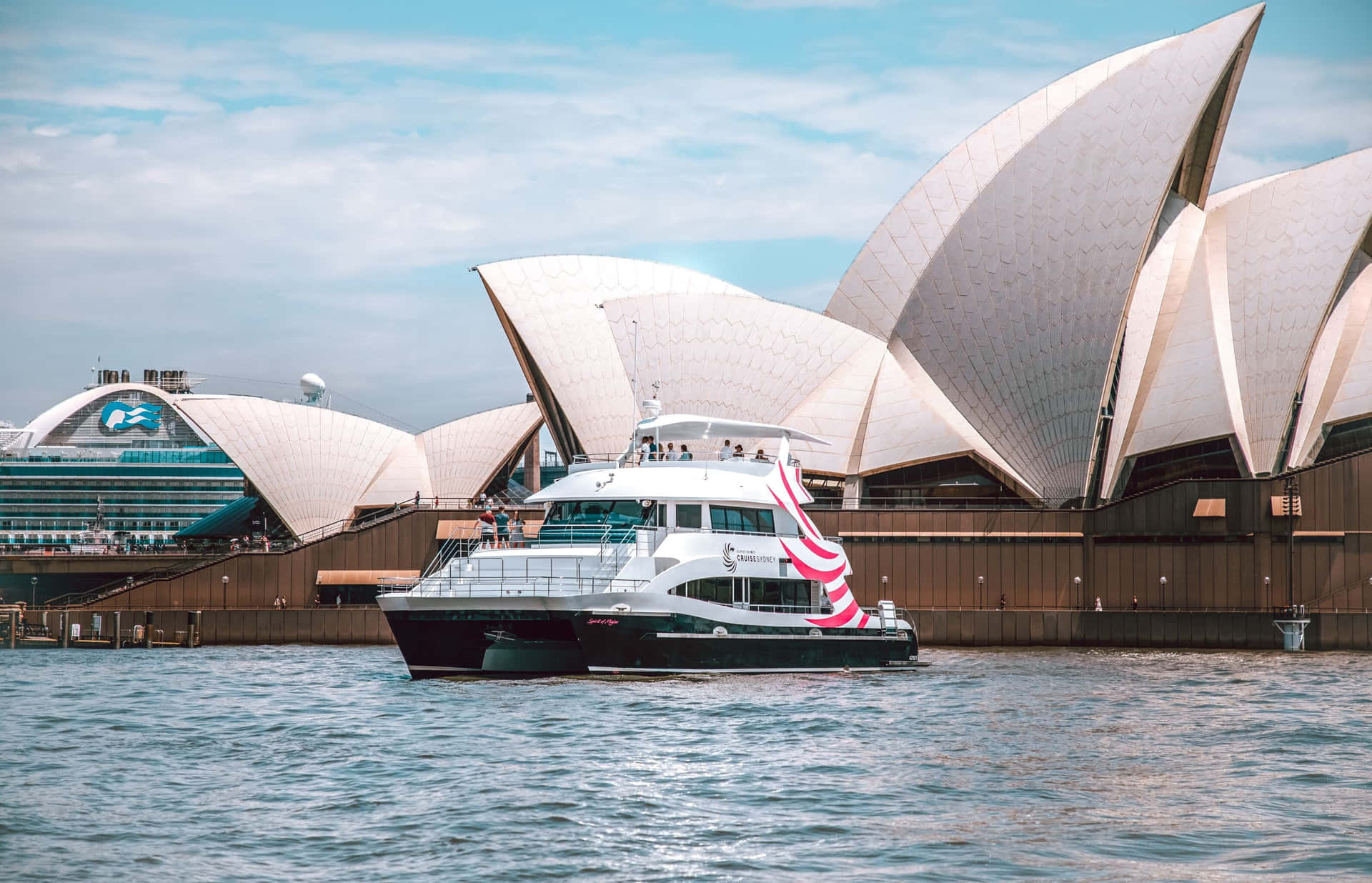 Sydney Harbour Cruisewith Opera House View Wallpaper