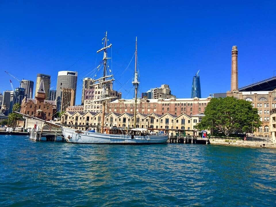 Sydney Harbour Tall Shipand The Rocks Wallpaper