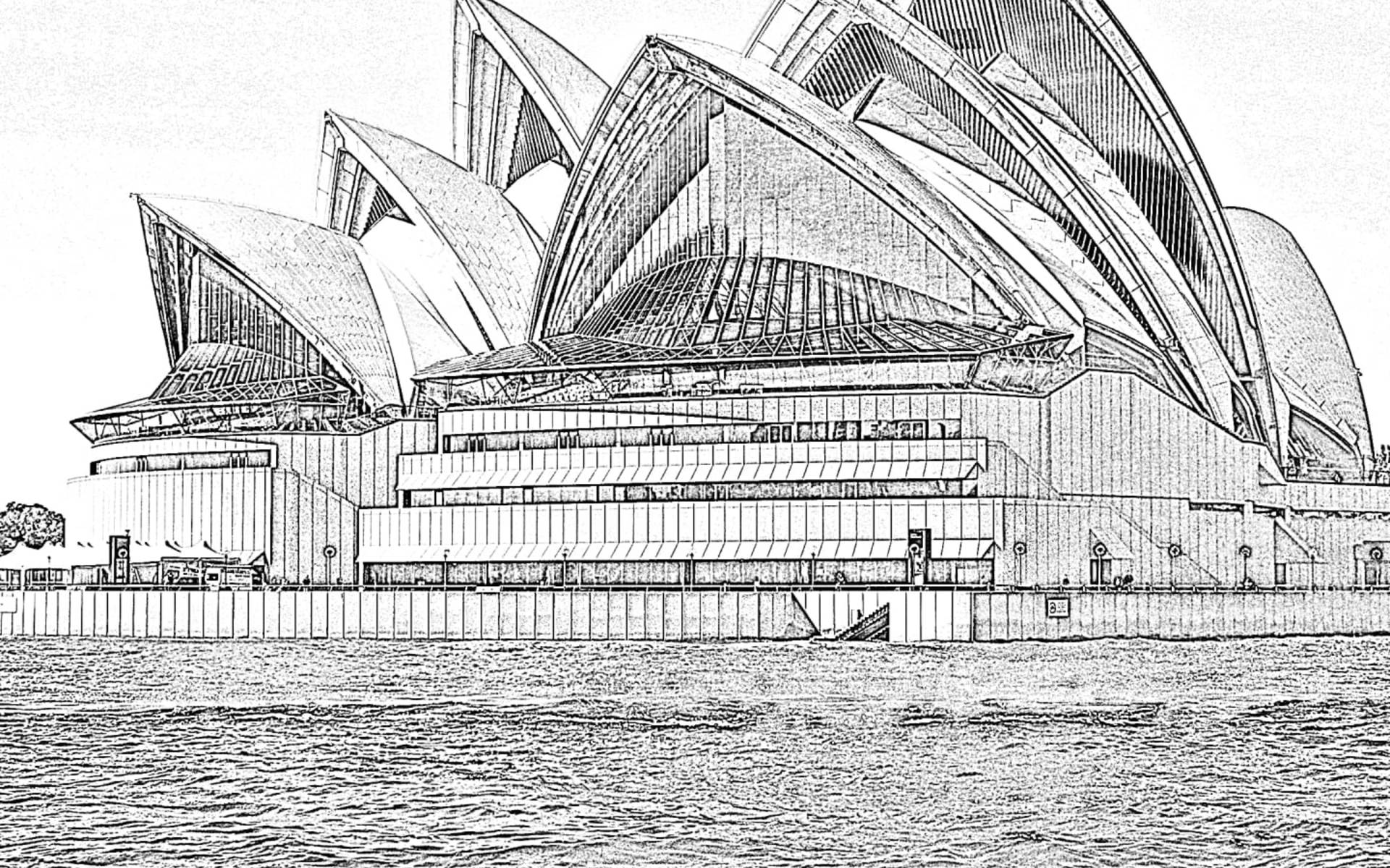 Sydney Opera House Pencil Drawing Wallpaper