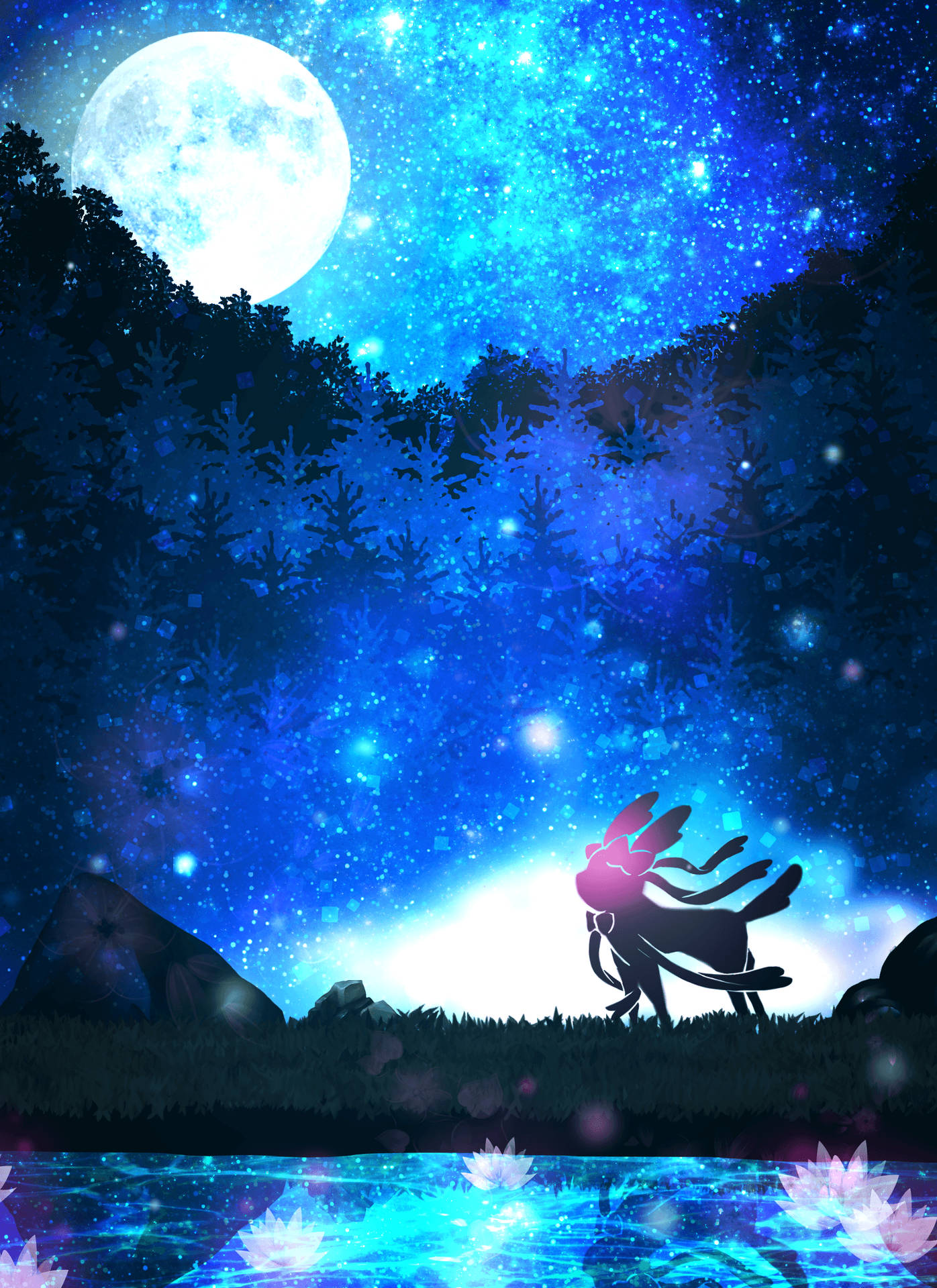 The starry skies of Sylveon. Wallpaper