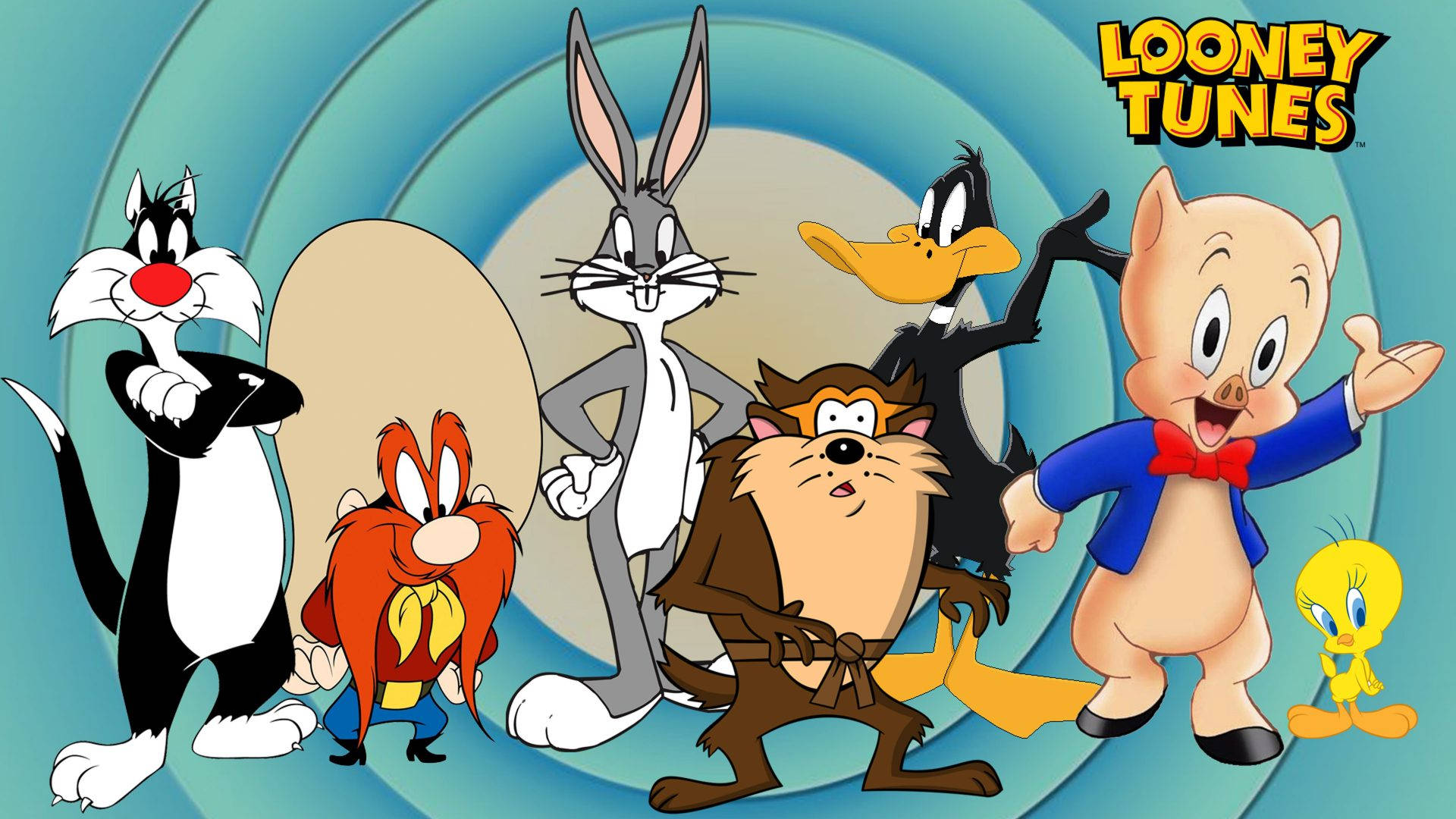 Sylvesteroch Looney Tunes-vänner Wallpaper