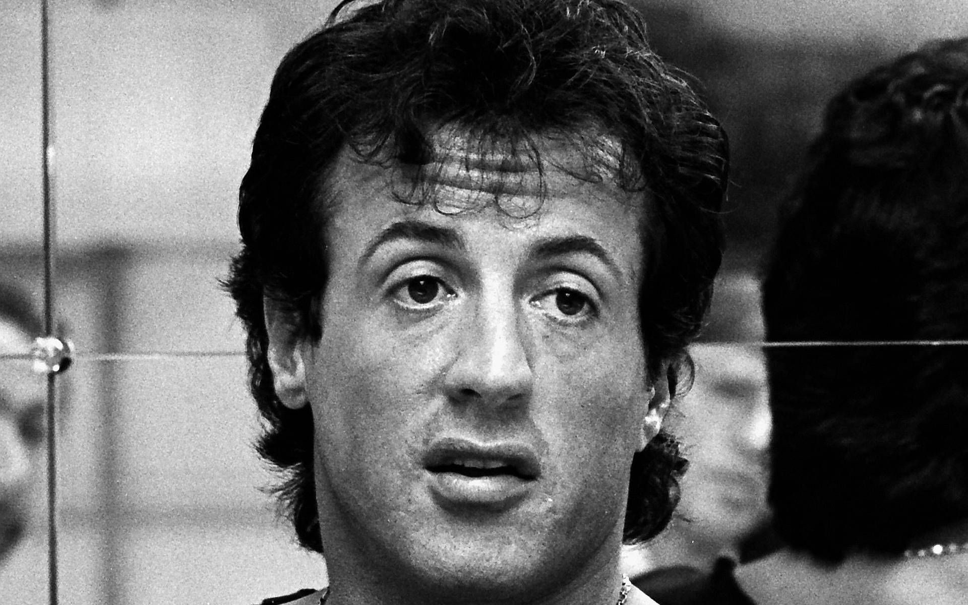 Sylvester Stallone Greyscale Male Face Wallpaper