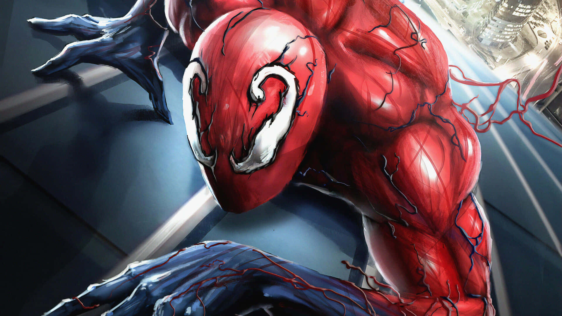 Symbiote Spider Man Crouching Wallpaper