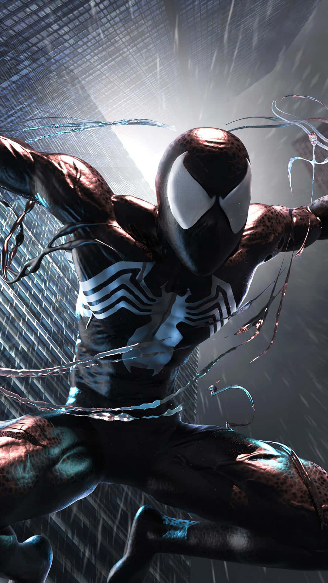 Symbiote Spider Manin Action Wallpaper