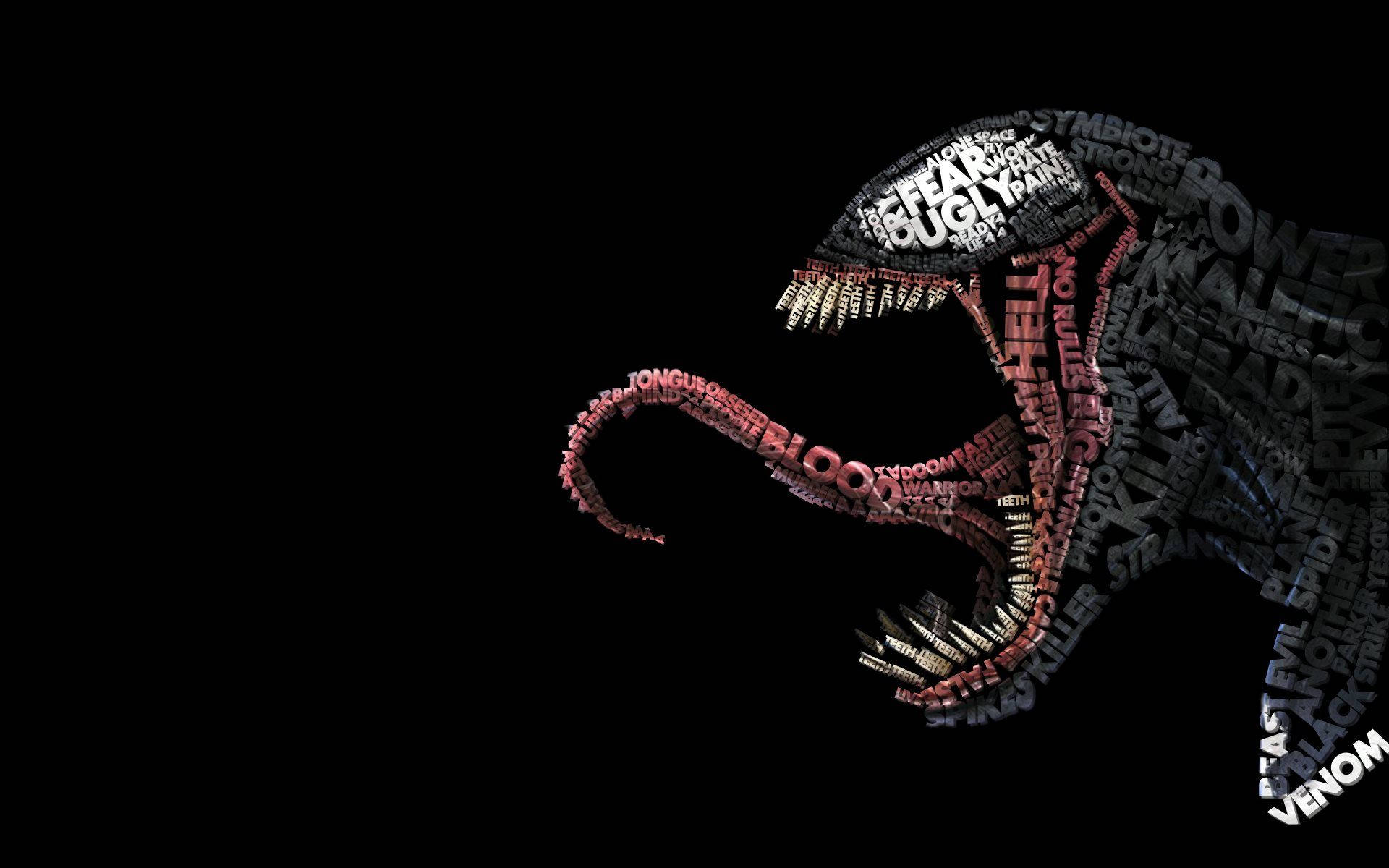 Symbiote Venom Calligram Artwork Wallpaper