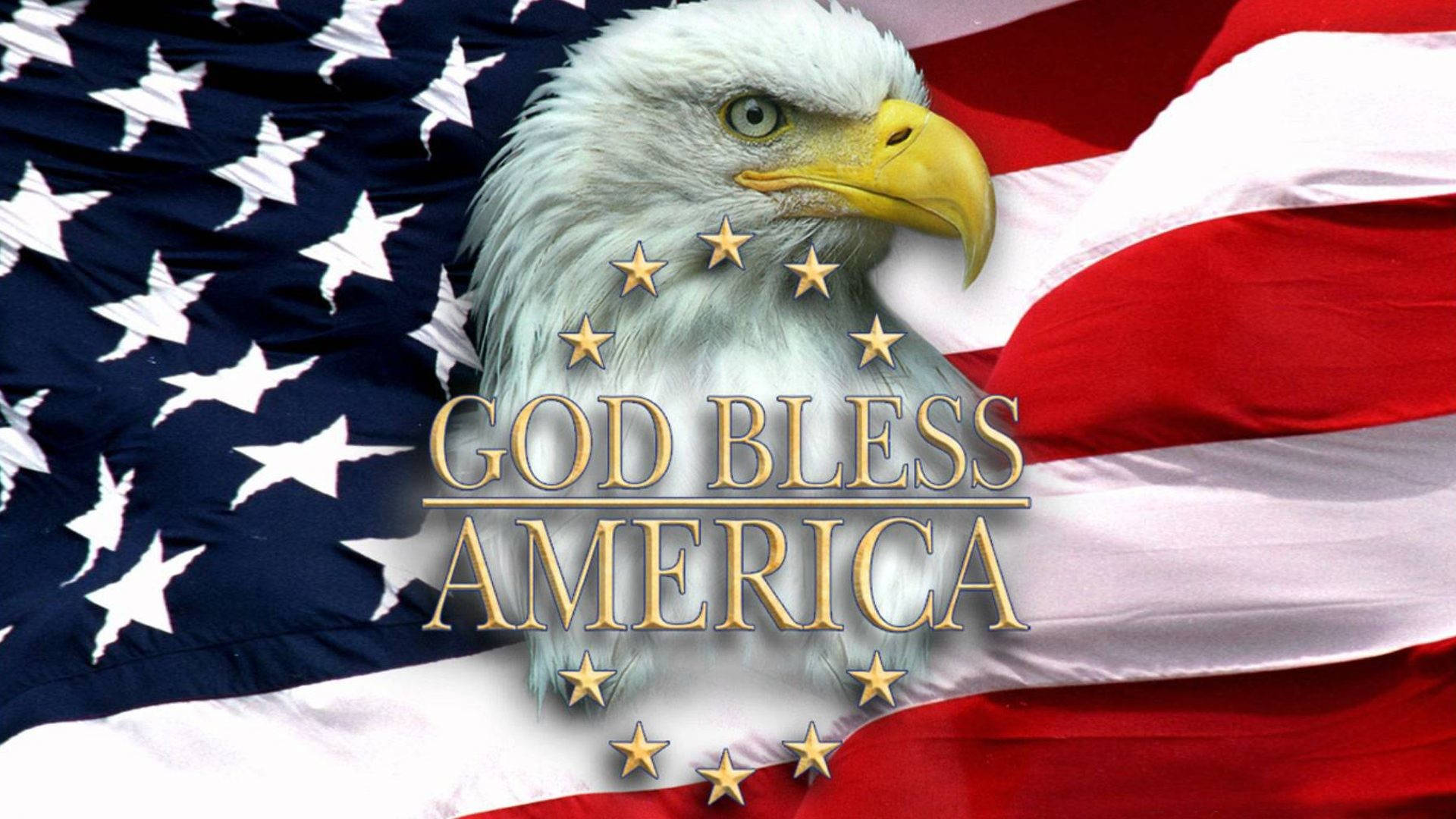 Symbolic Us Eagle On American Flag Wallpaper