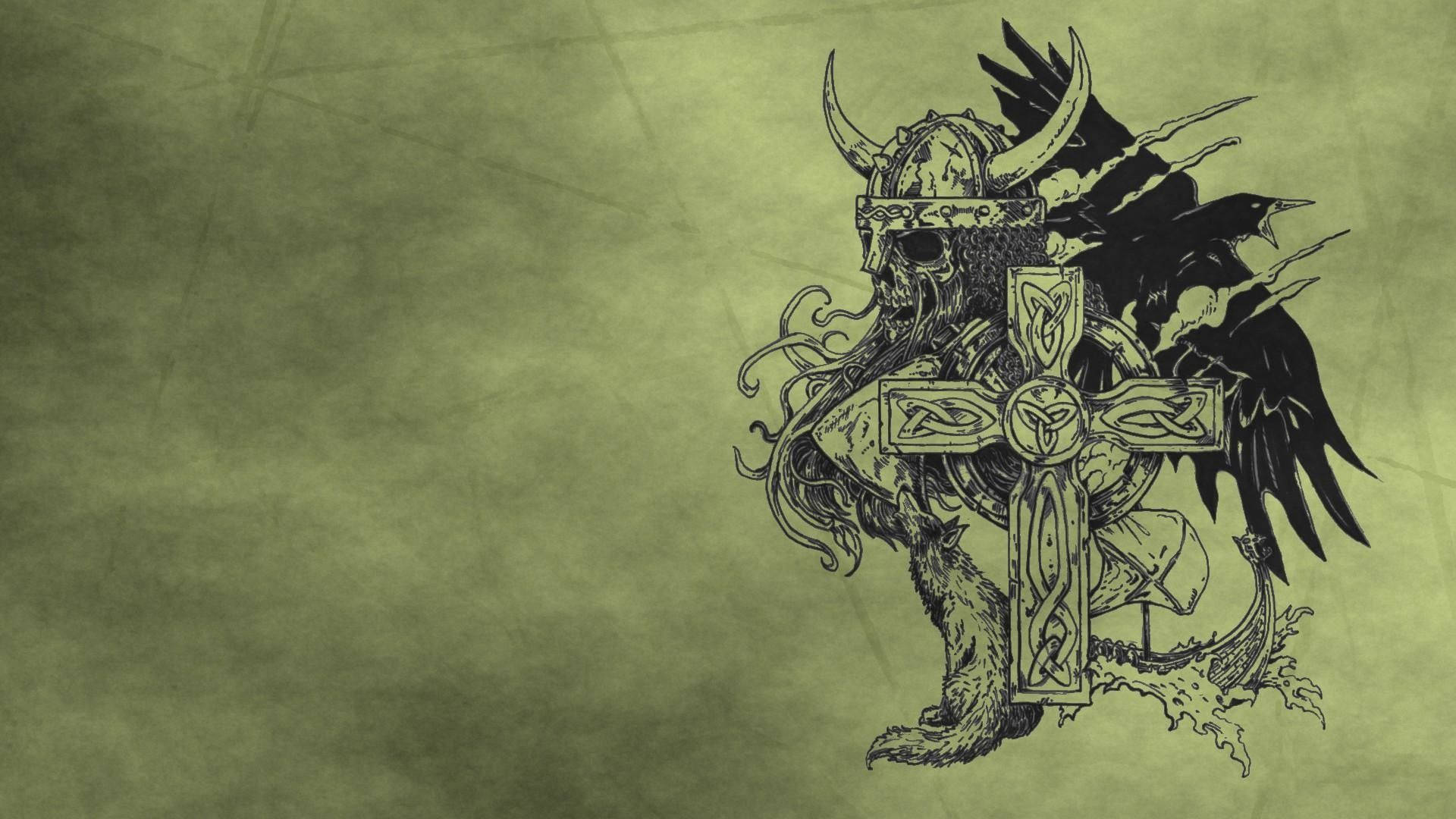 Two Viking symbols of courage and wisdom. Wallpaper
