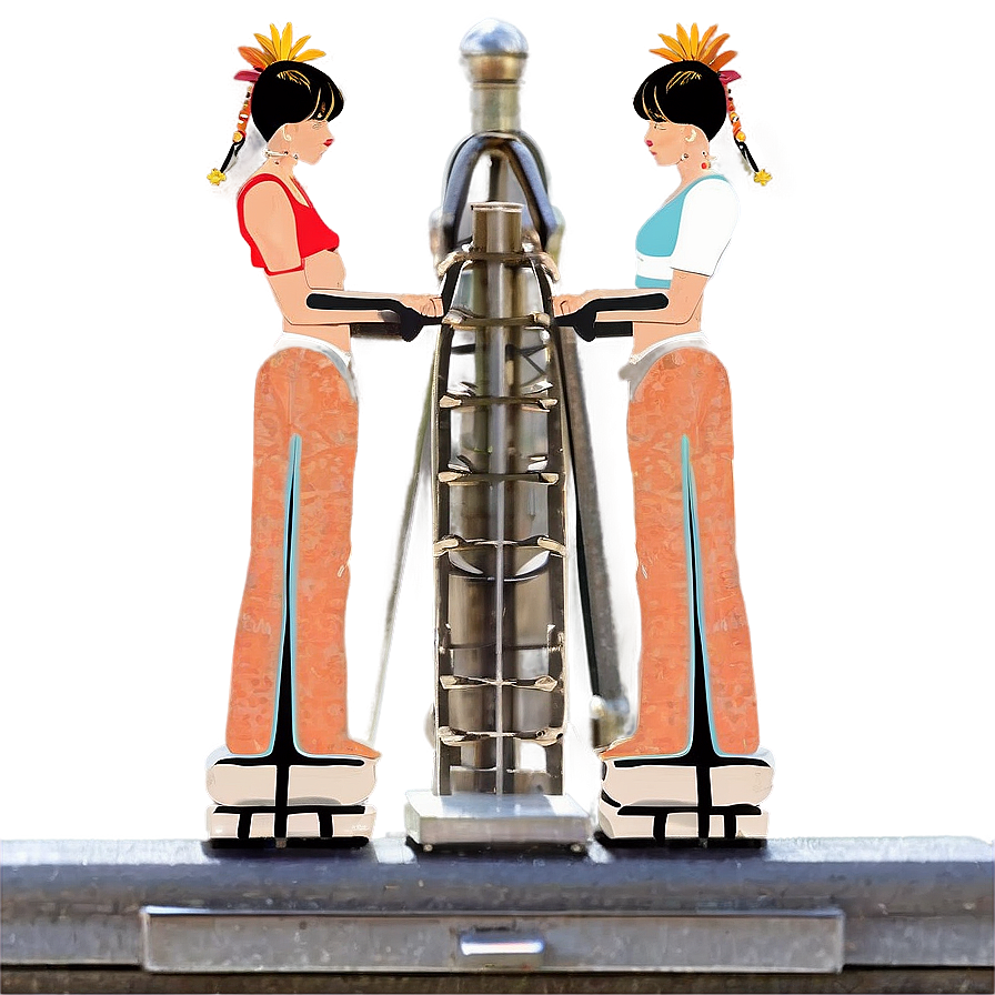 Symmetrical Animated Women Staring Contest PNG