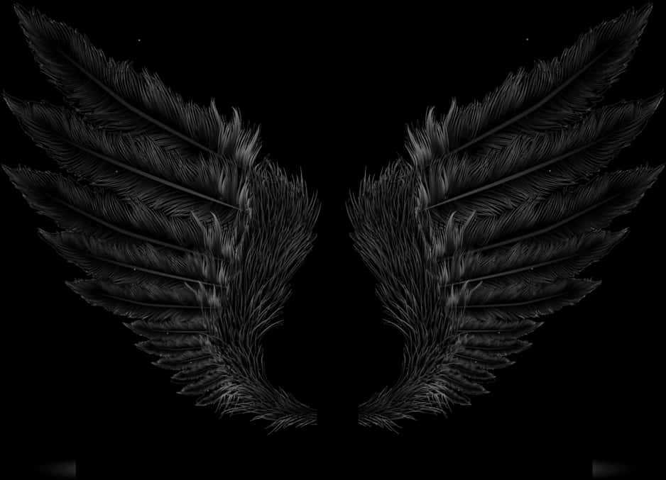 Symmetrical Black Wings PNG