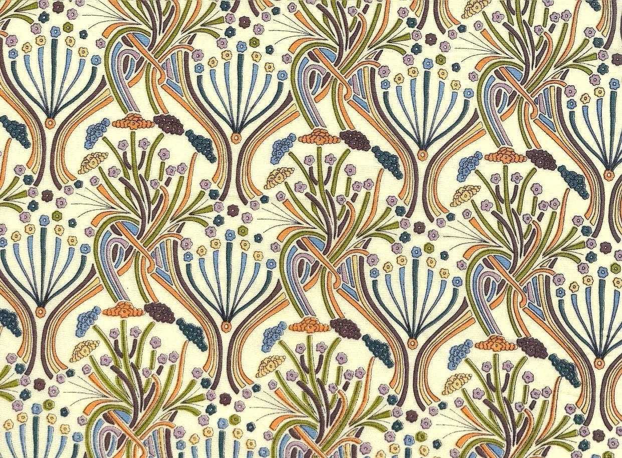 Symmetrical Flowers Art Deco Wallpaper