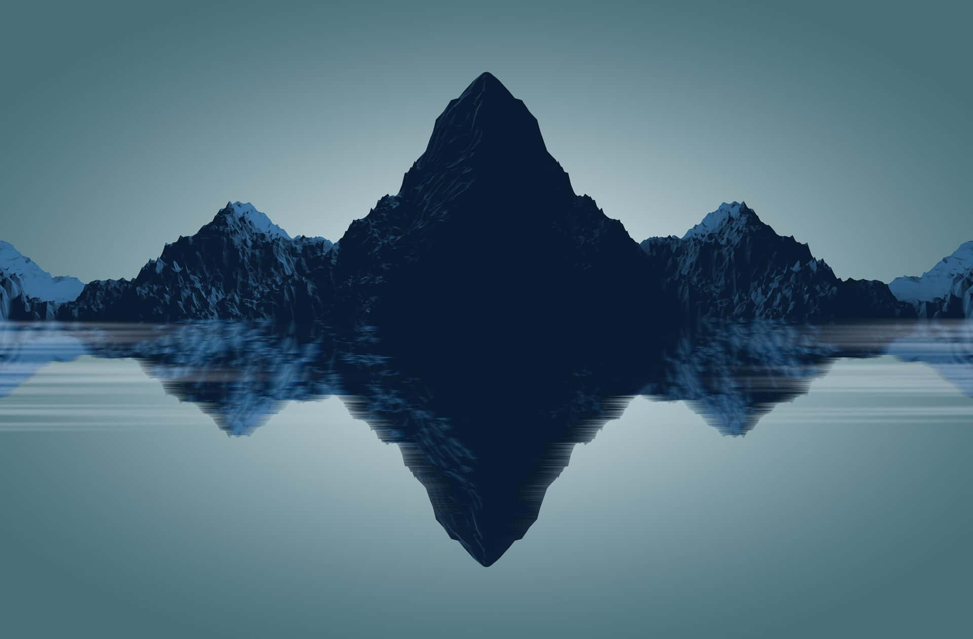Symmetrical Mountain Reflection Wallpaper