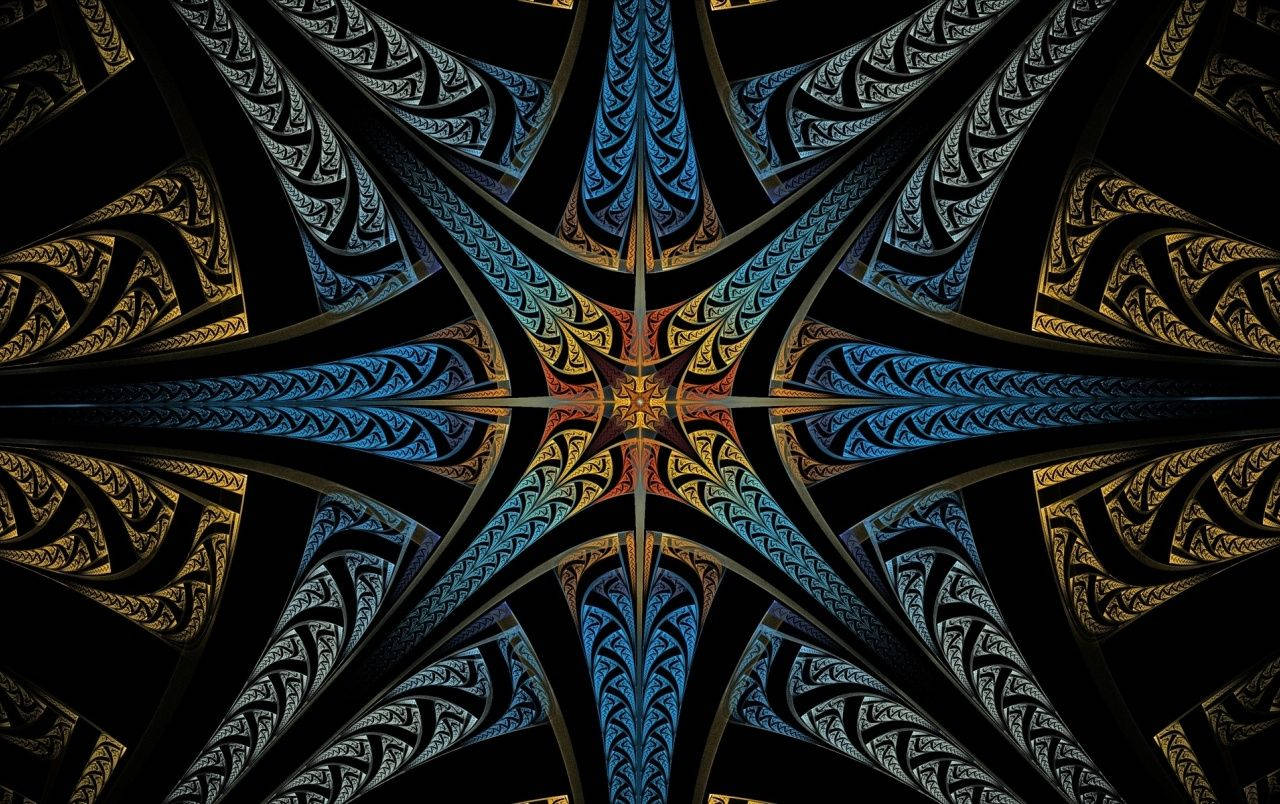 Symmetrical Shining Star Fractal Wallpaper