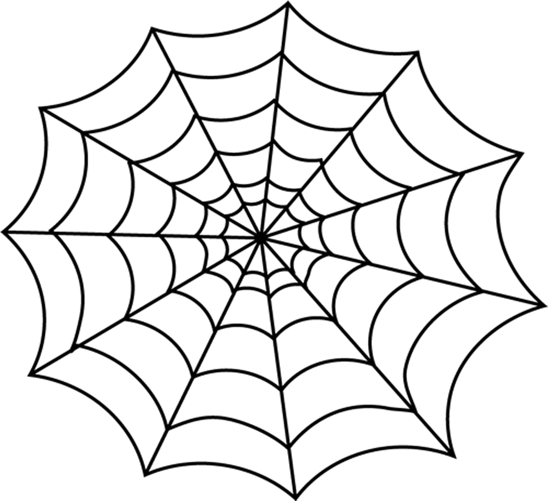 Symmetrical Spider Web Drawing PNG