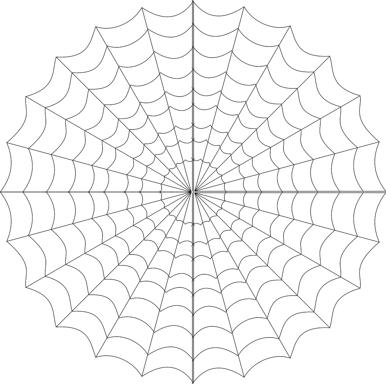 Symmetrical Spider Web Illustration PNG