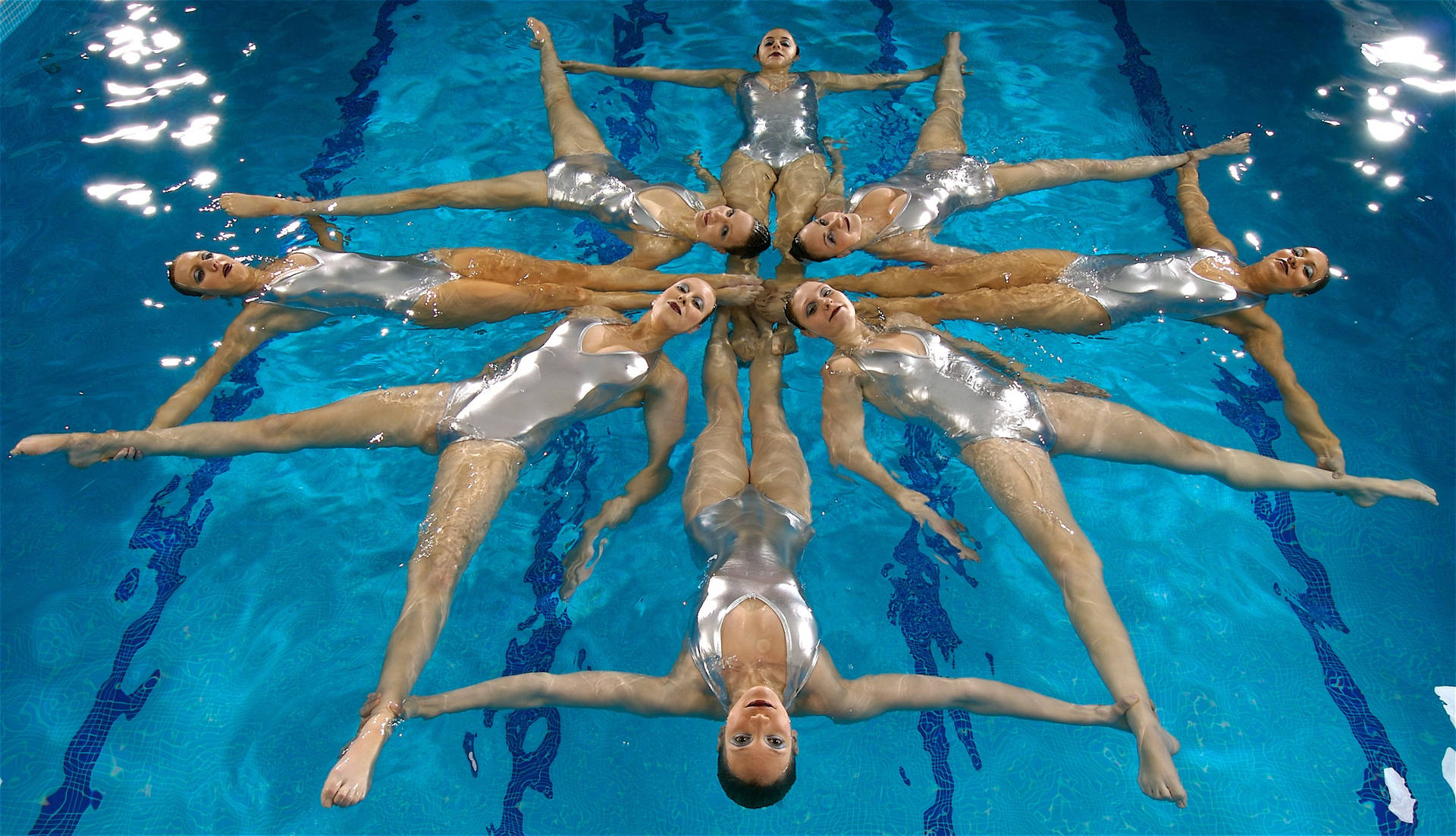 Synchronized Swimming Cross Shape Wallpaper