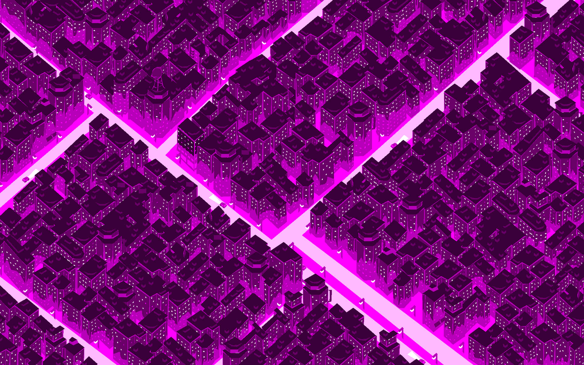 Utforskade Retrofuturistiska Ljusen I Synthwave City Som Dator- Eller Mobilbakgrund. Wallpaper