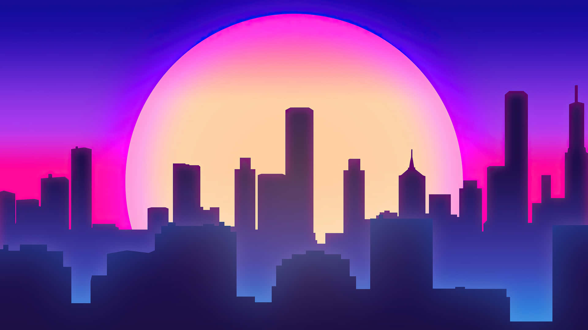 Encounter the neon paradise of Synthwave City, where the future truly begins! Wallpaper