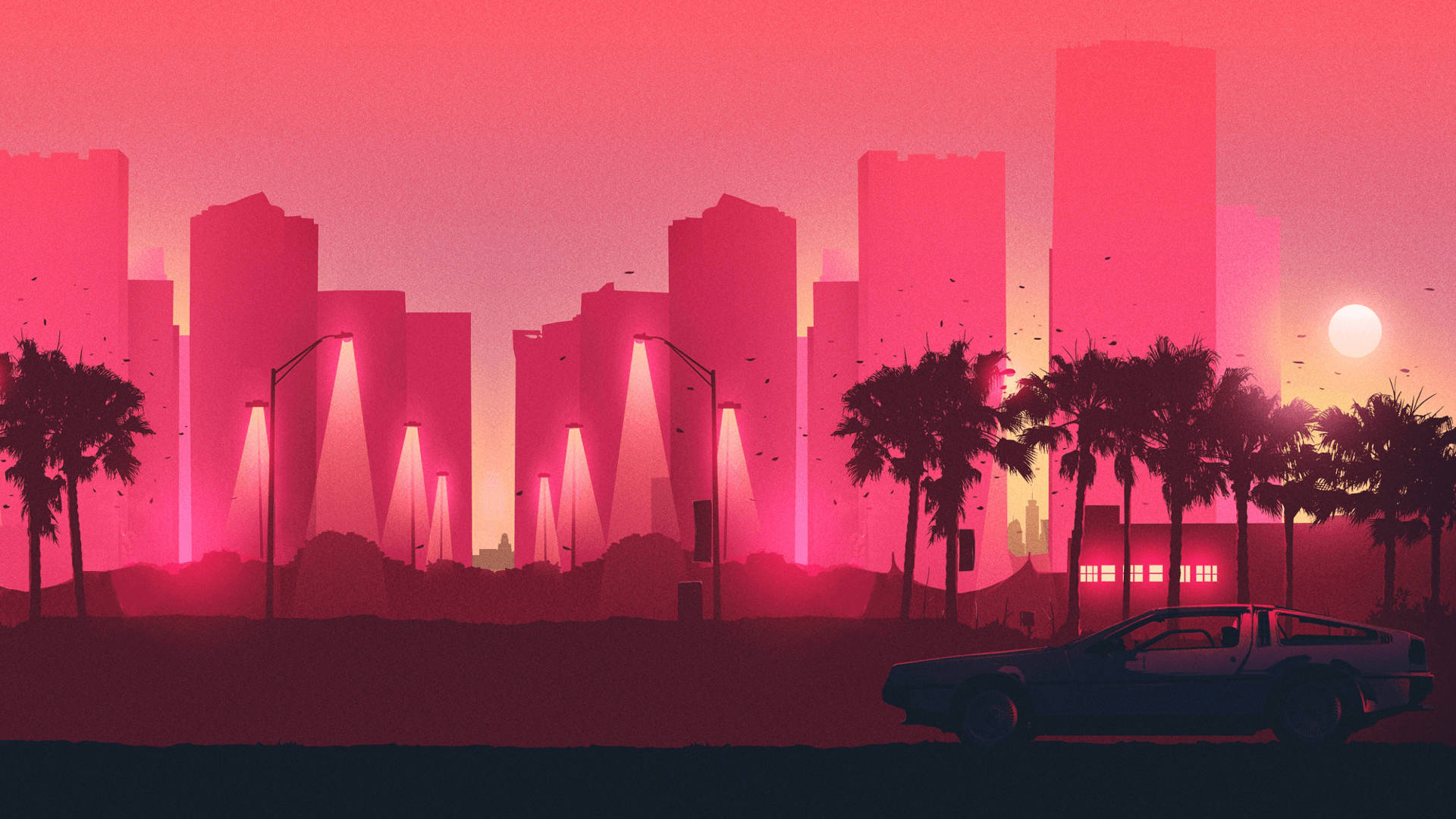 Synthwave City Night Life Wallpaper