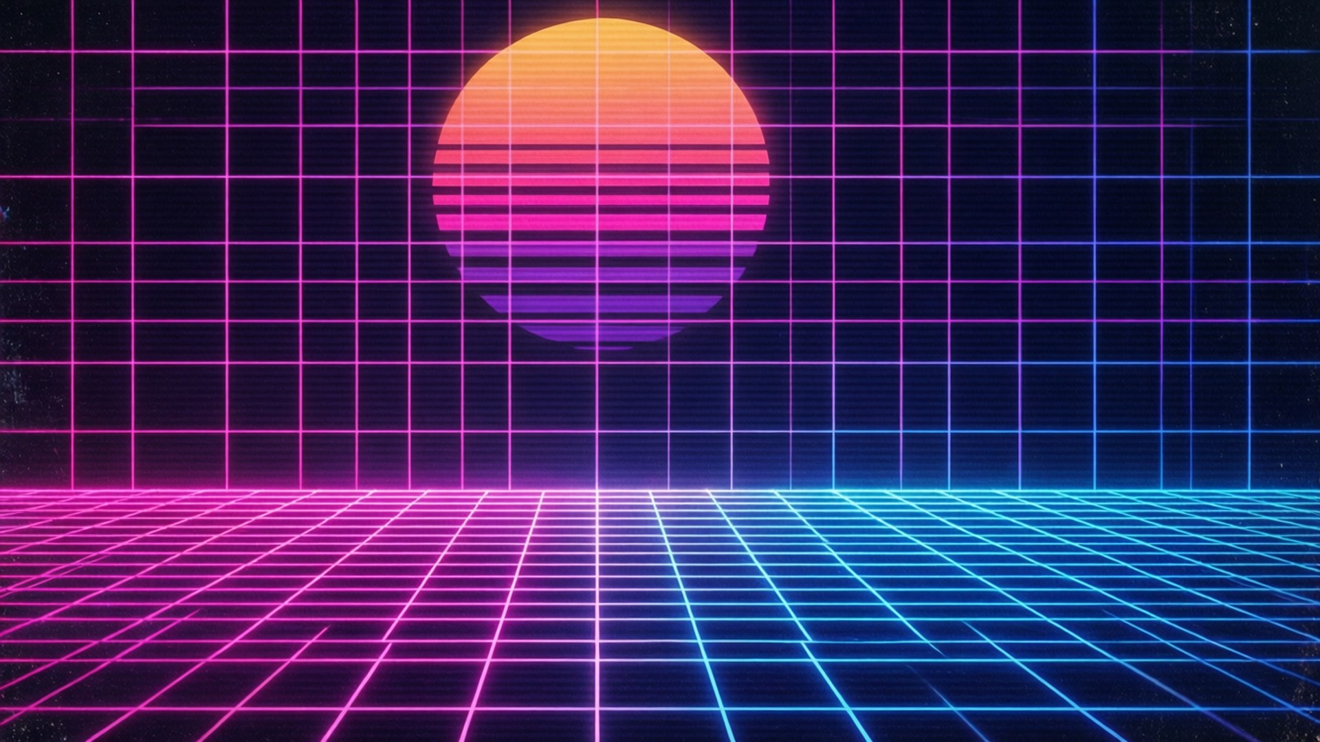 Synthwave Grid Retro Papéis de Parede