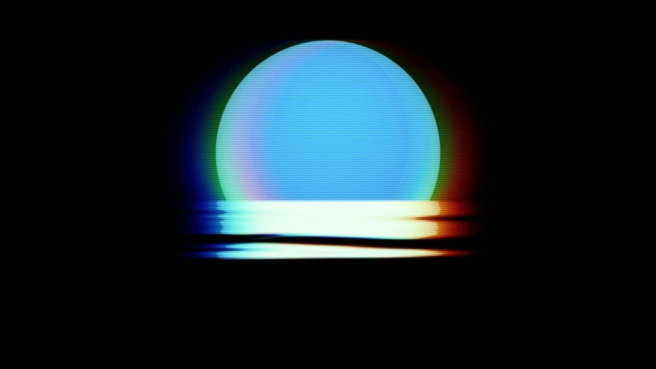 Synthwave Neon Blue Moon