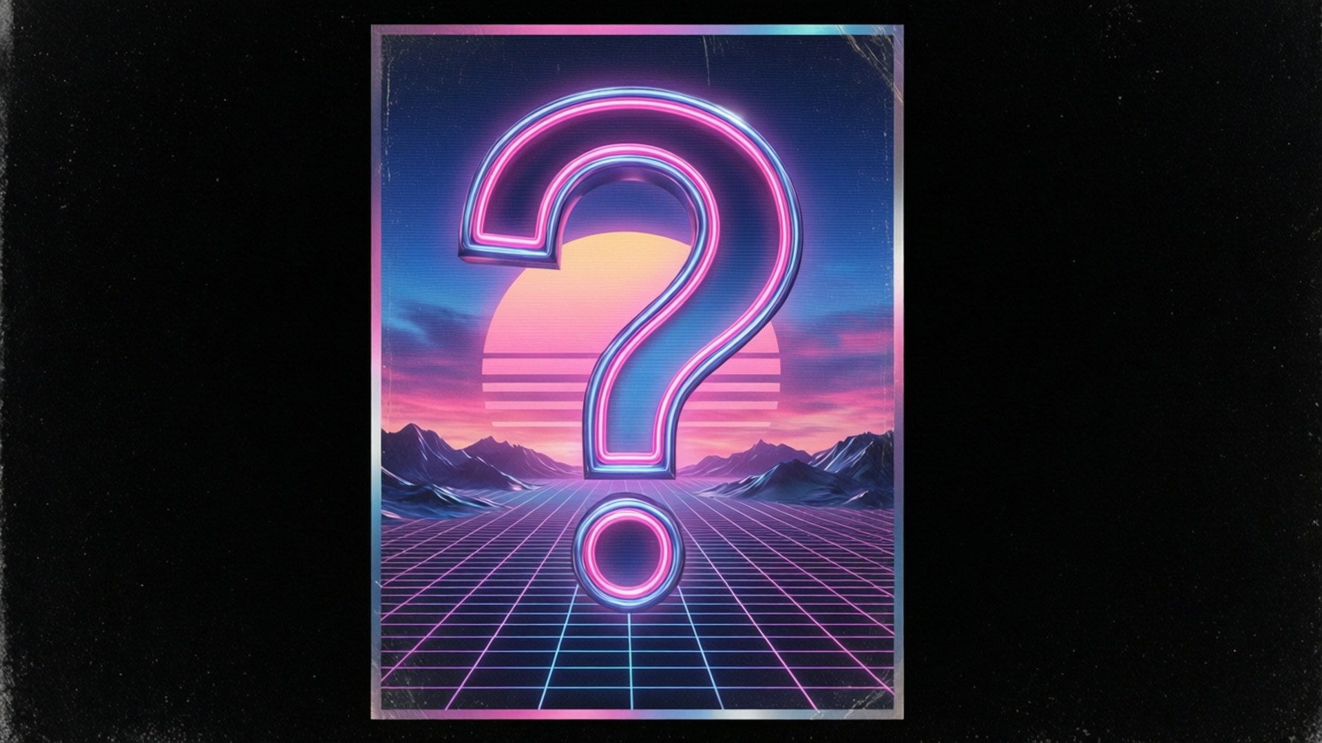 Synthwave Fragegitter Wallpaper