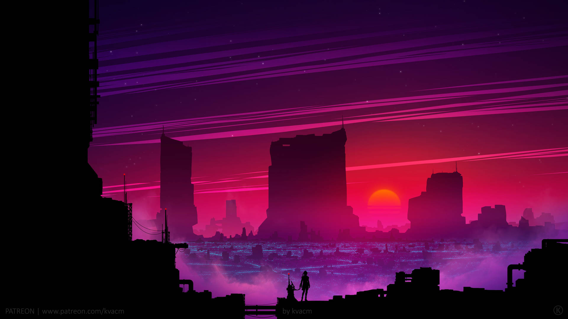 Synthwave Science Fiction Future Wallpaper