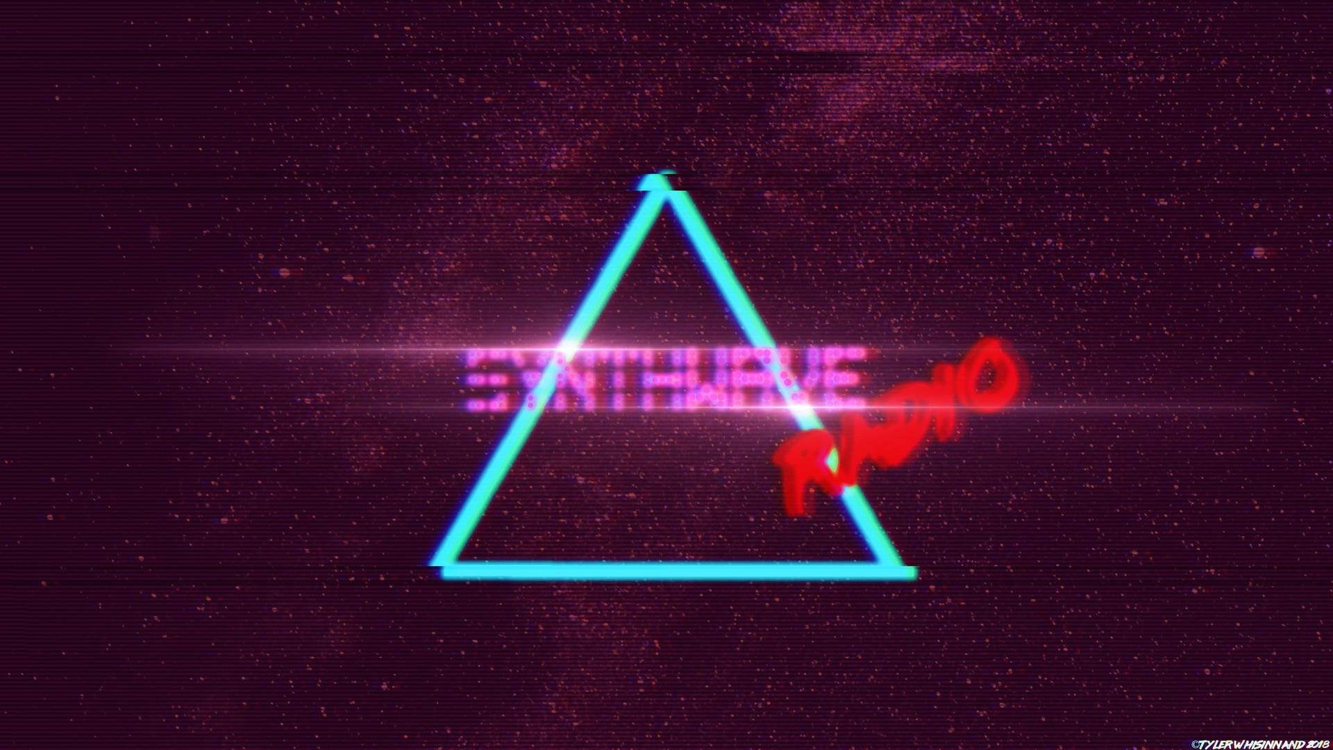 Synthwave Style Neon Triangle Wallpaper
