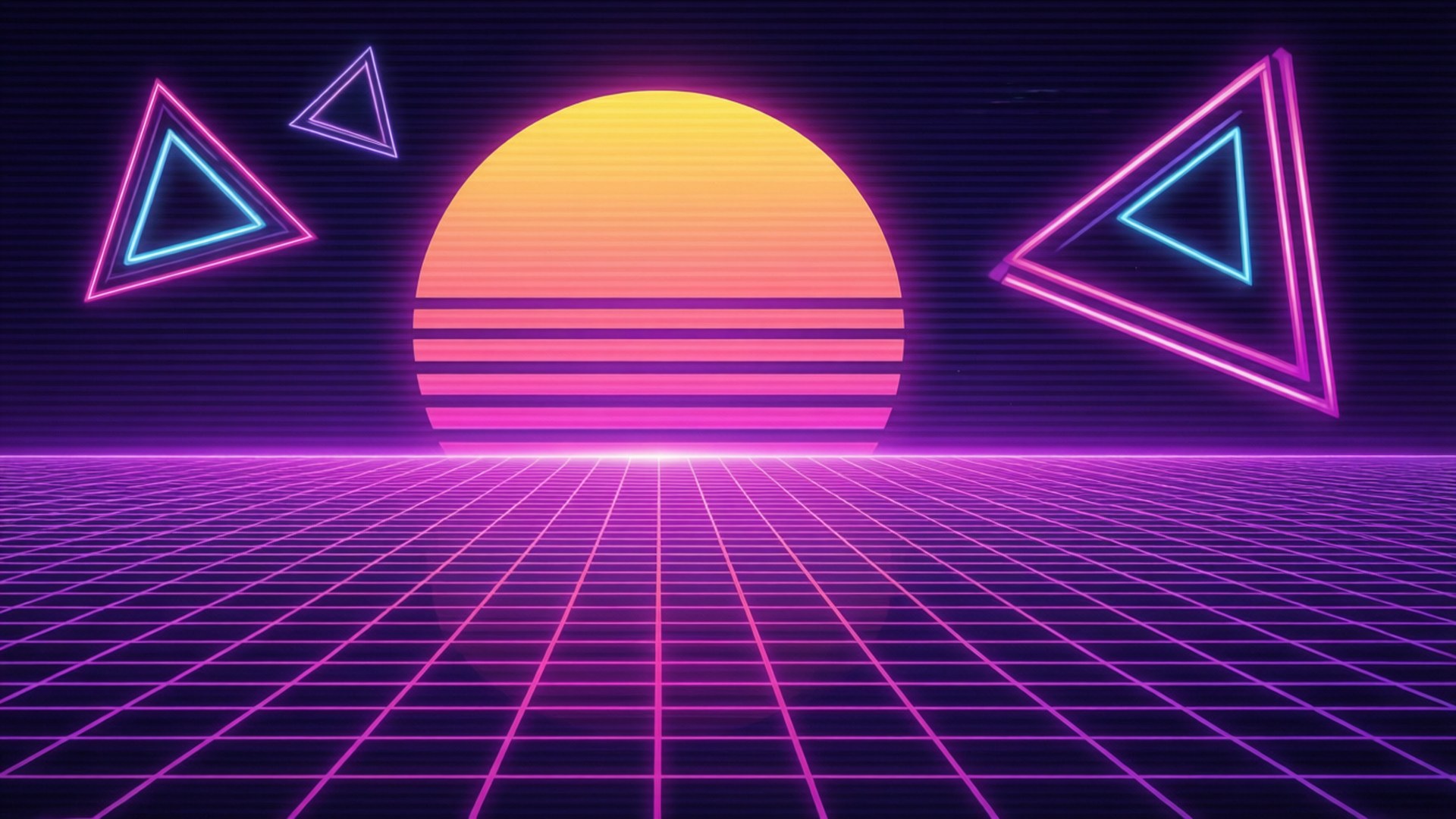 Tramonto vettoriale Synthwave Sfondi