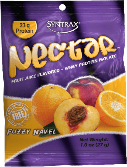 Syntrax Nectar Whey Protein Isolate Fuzzy Navel Flavor Packet PNG
