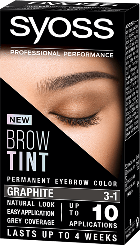Syoss Brow Tint Graphite Eyebrow Color Product Packaging PNG